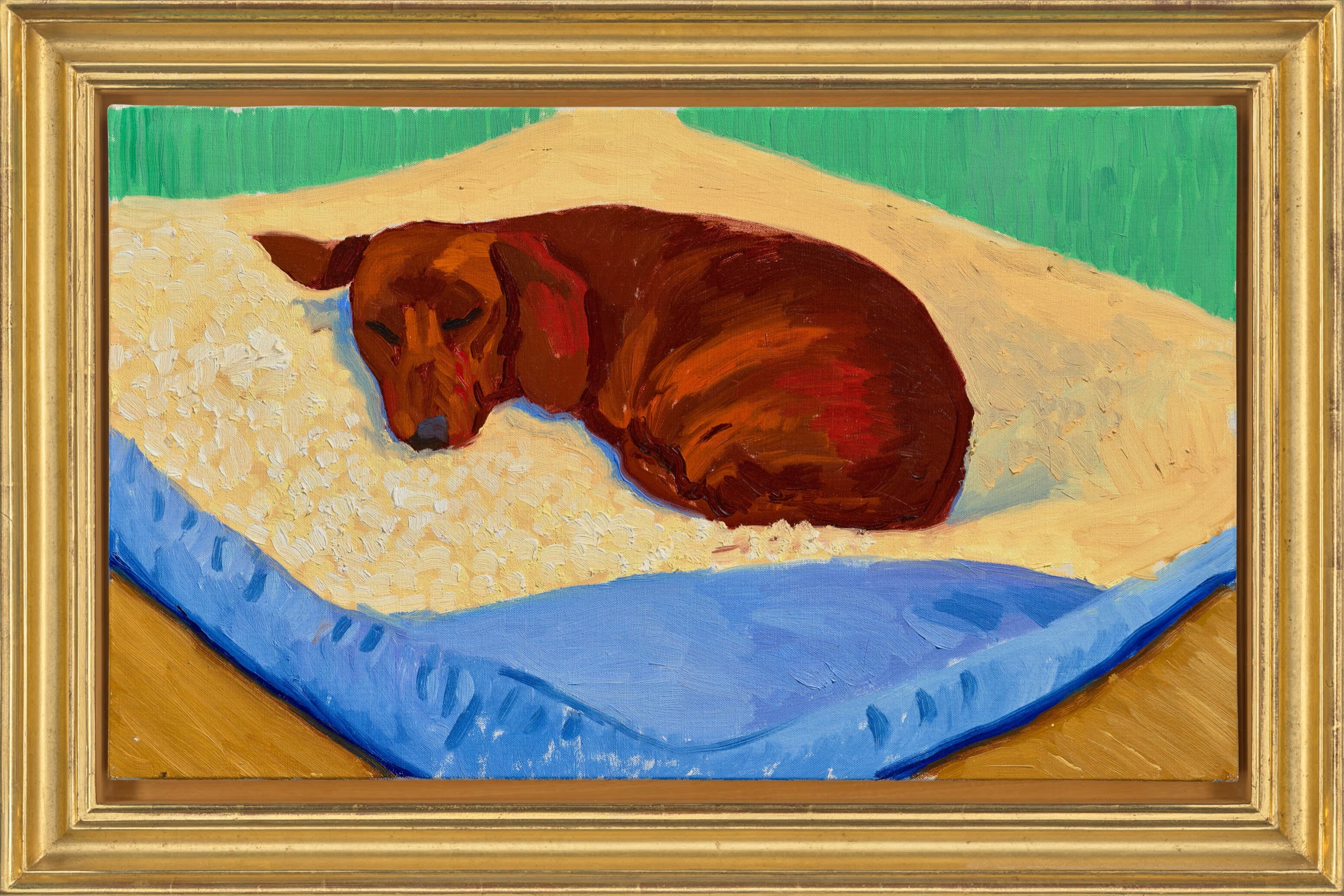 Dog Painting 17, Hockney's 1995 portrait of his dachshund Stanley asleep on a cushion, is the first of the dog paintings ever offered at auction, at Christie's London on 14 October. Only six are thought to be in private hands. Here is where the others are. Dog Painting 17, Hockney's 1995 portrait of his dachshund Stanley asleep on a cushion, is the first of the dog paintings ever offered at auction, at Christie's London on 14 October. Only six are thought to be in private hands. Here is where the others are.